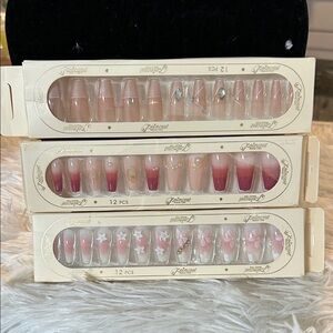 Prince Pink and White Nail Set